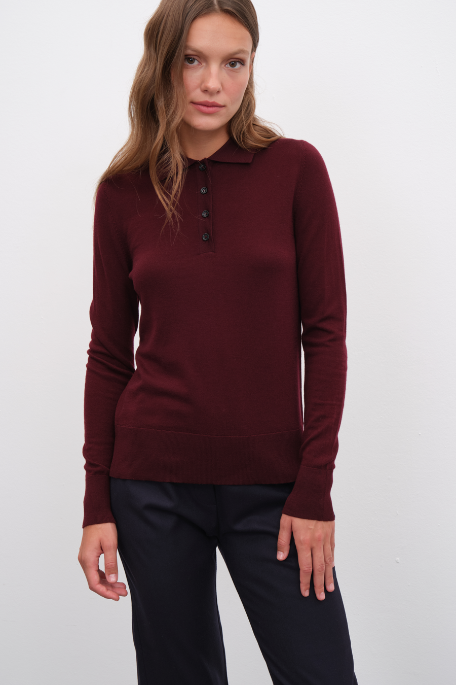 Polo Yakalı Lightweight Cashmere Merino Fitted Triko