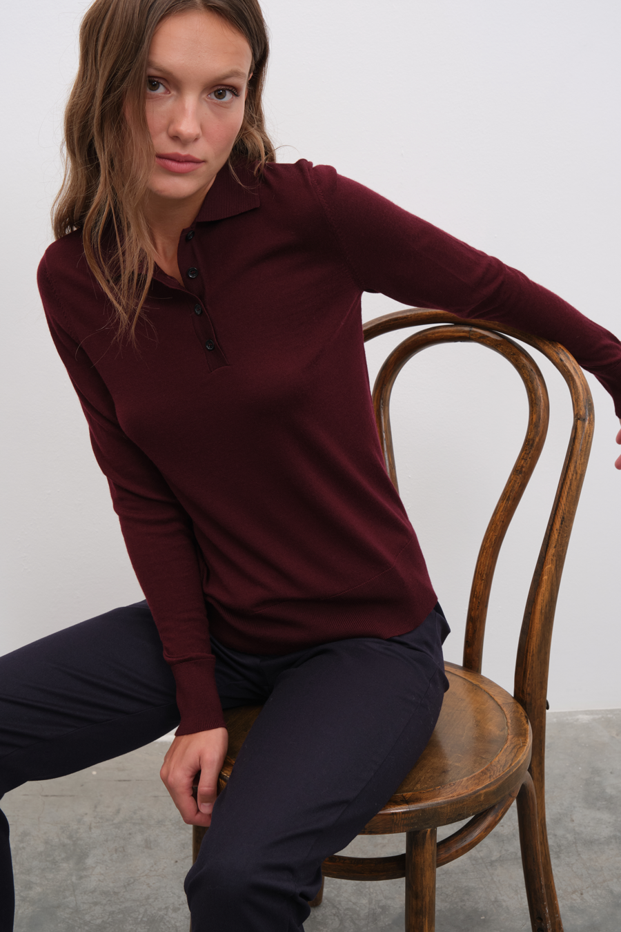 Polo Yakalı Lightweight Cashmere Merino Fitted Triko