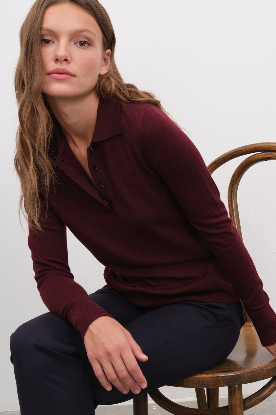 Polo Yakalı Lightweight Cashmere Merino Fitted Triko