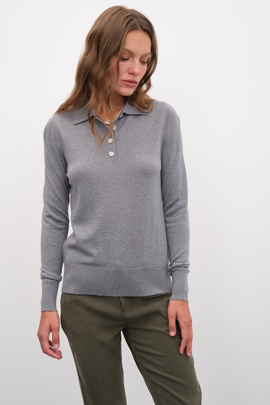 Polo Yakalı Lightweight Cashmere Merino Fitted Triko