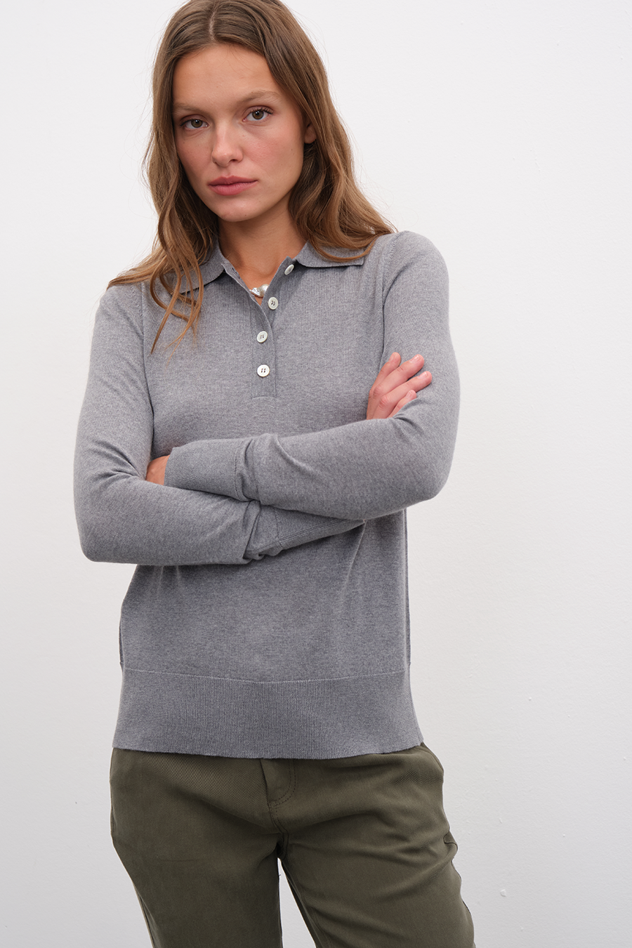 Polo Yakalı Lightweight Cashmere Merino Fitted Triko