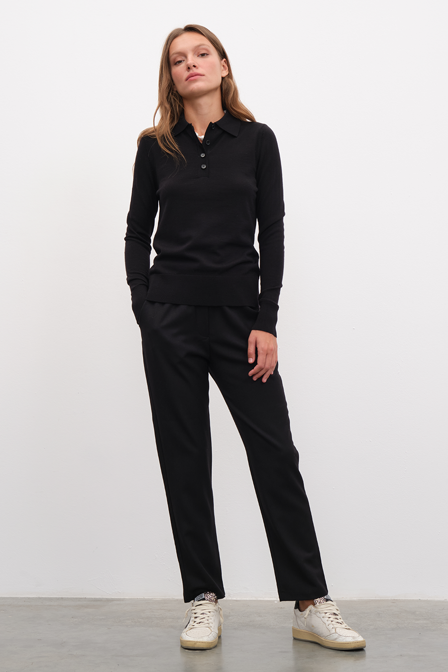 Polo Yakalı Lightweight Cashmere Merino Fitted Triko