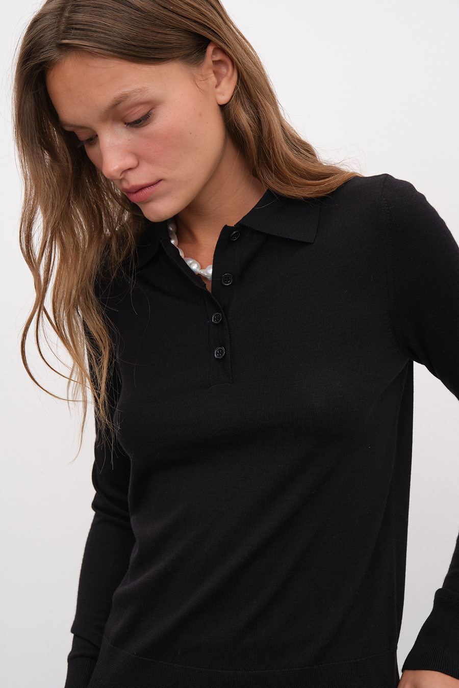 Polo Yakalı Lightweight Cashmere Merino Fitted Triko