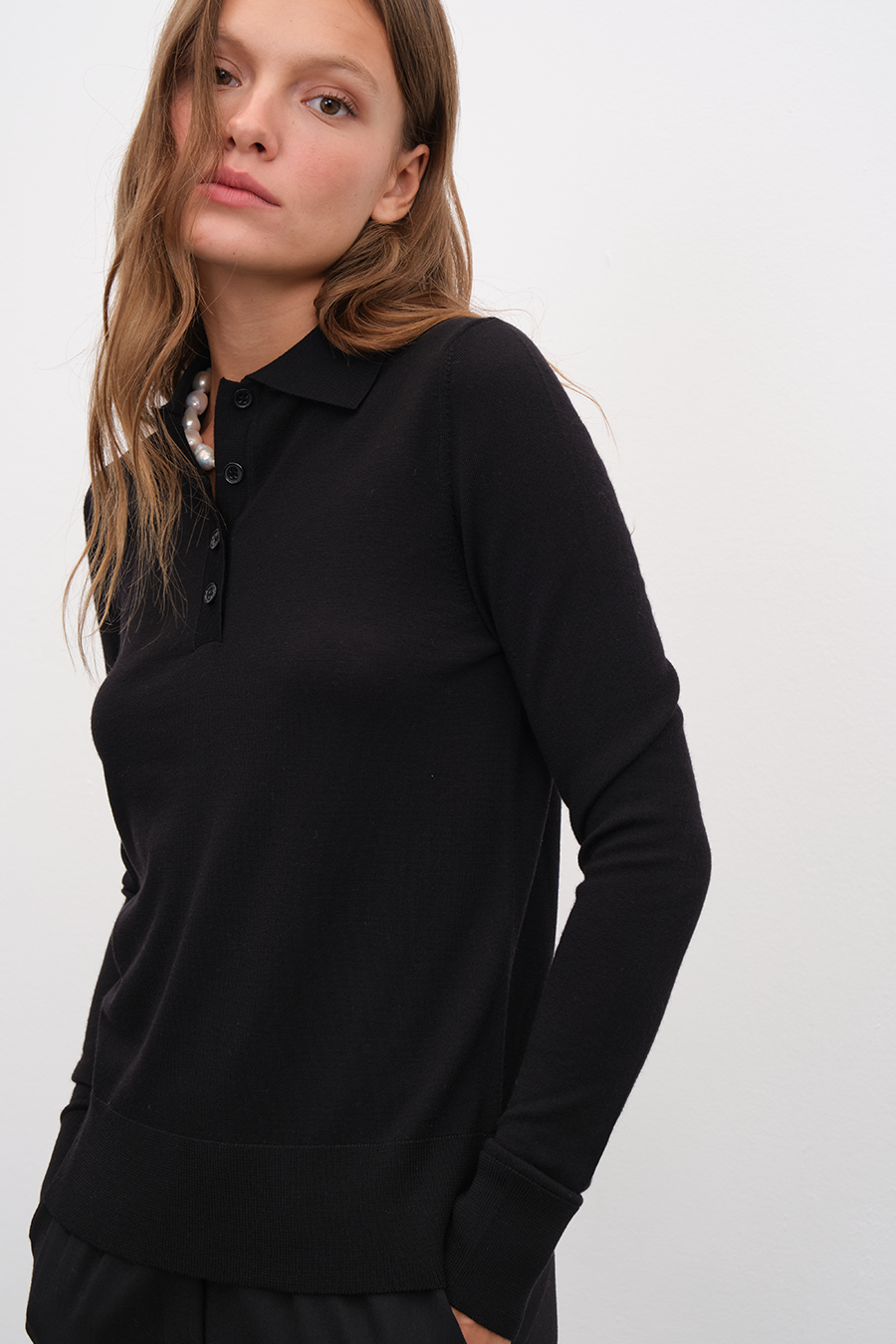 Polo Yakalı Lightweight Cashmere Merino Fitted Triko