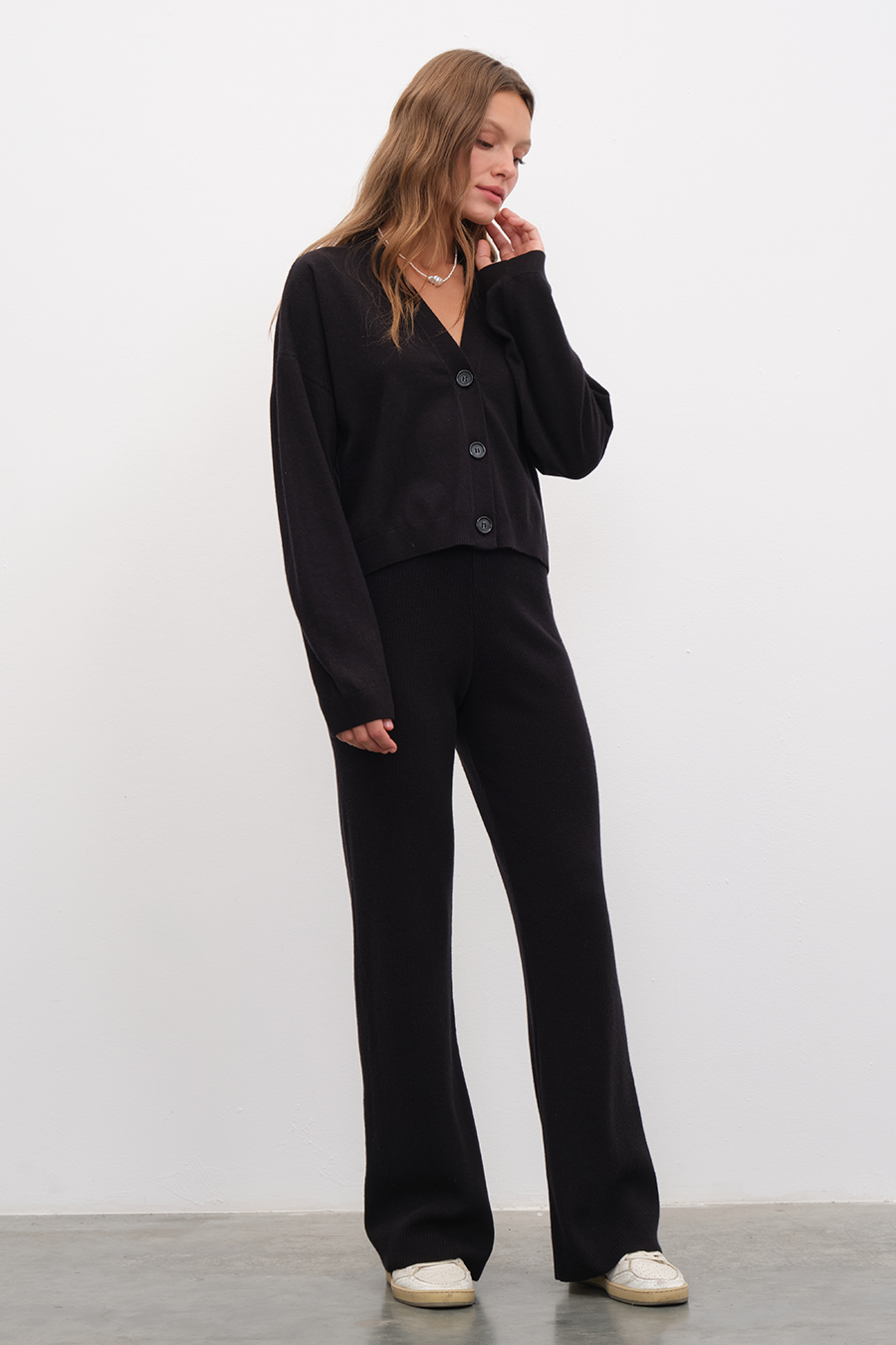 İnce Ribanalı Merino Triko Pantolon