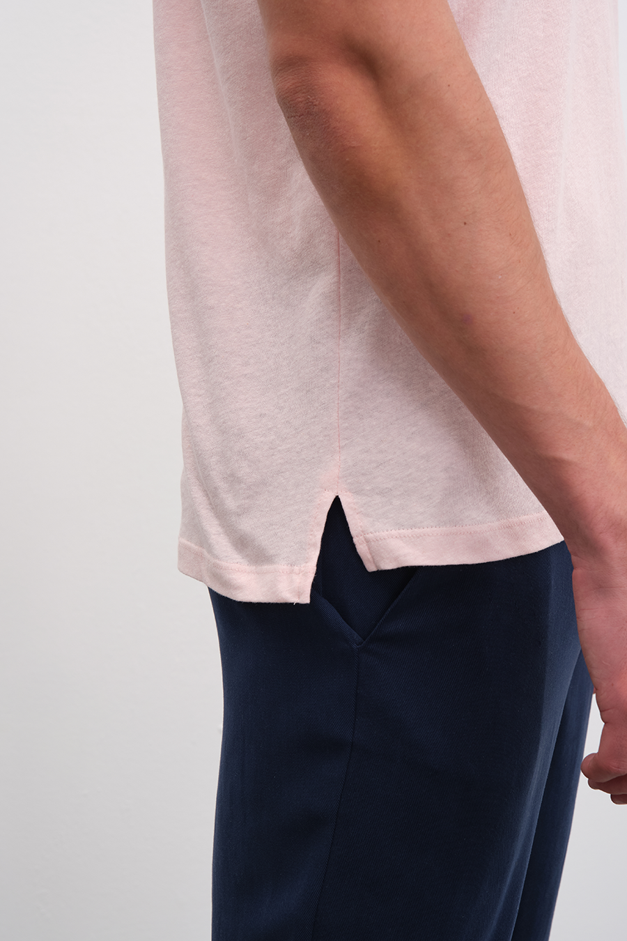 Polo Yakalı Cotton Linen T-shirt