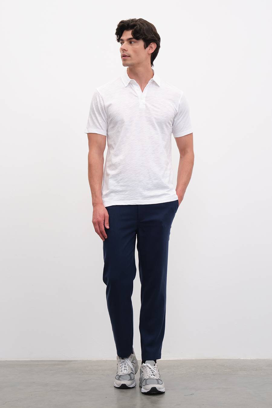 Polo Yakalı Flamlı Cotton T-shirt