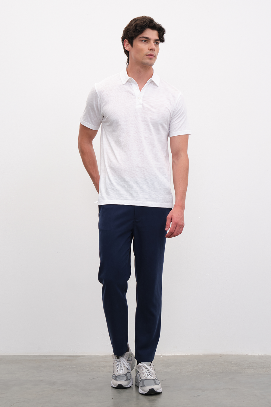 Polo Yakalı Flamlı Cotton T-shirt