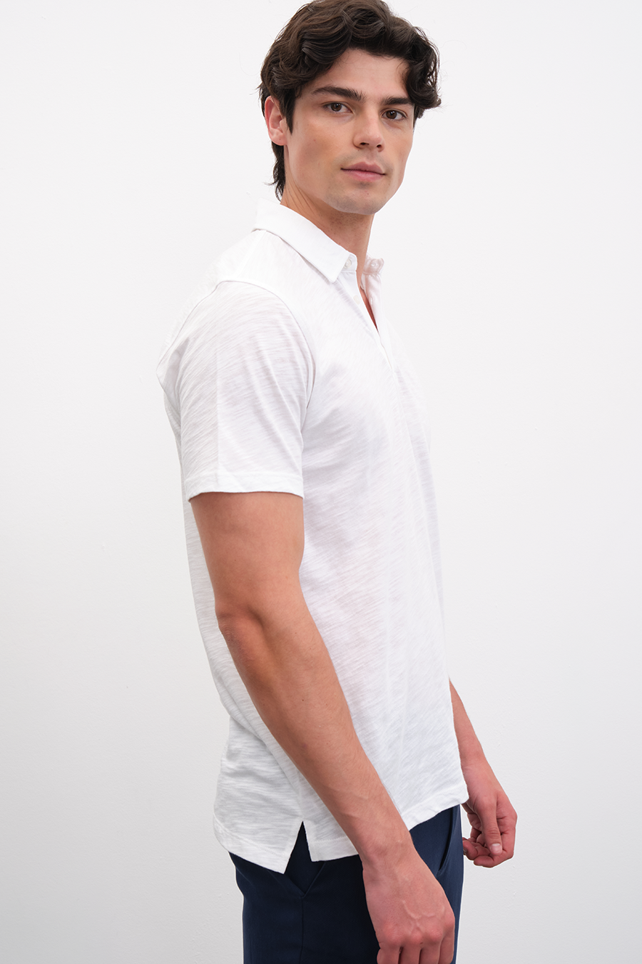 Polo Yakalı Flamlı Cotton T-shirt