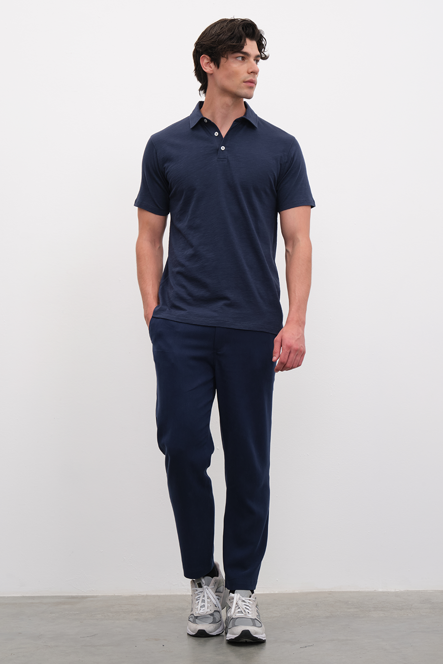 Polo Yakalı Flamlı Cotton T-shirt