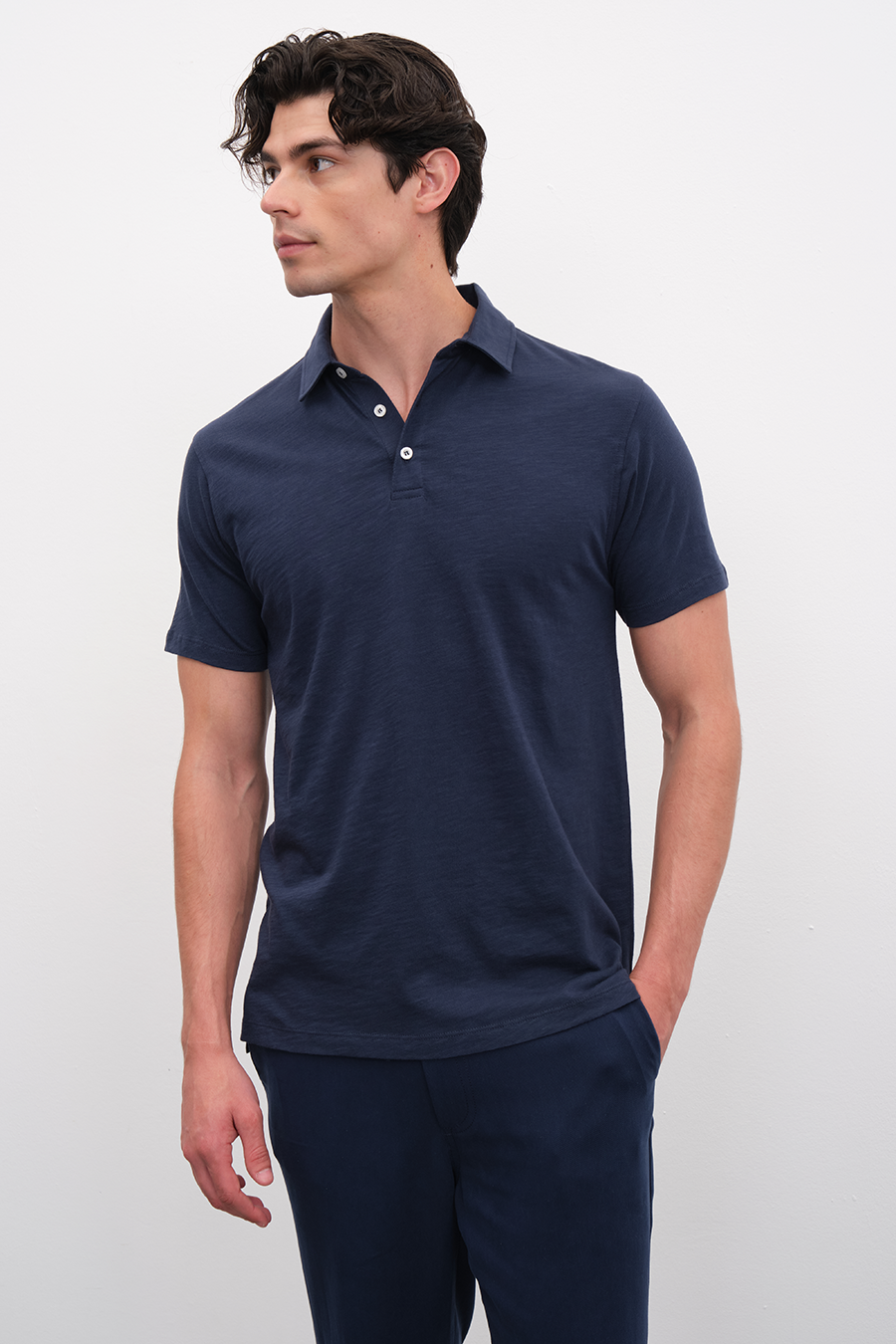 Polo Yakalı Flamlı Cotton T-shirt