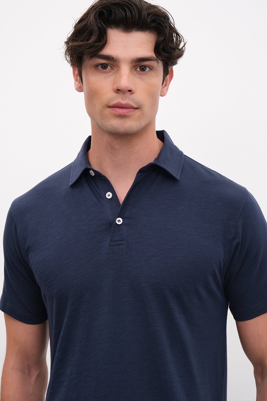 Polo Yakalı Flamlı Cotton T-shirt