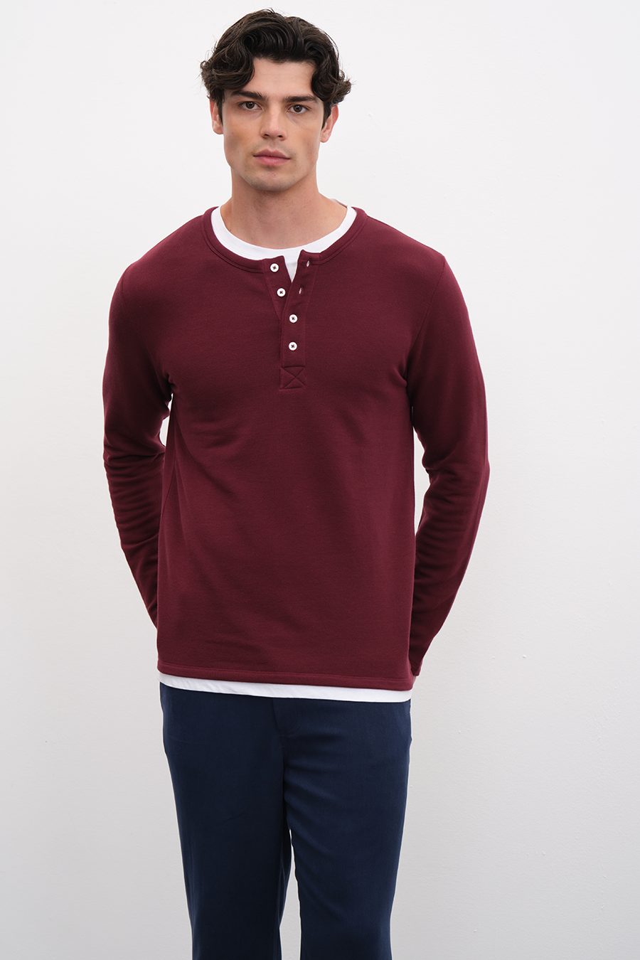 SuperSoft Modal Fleece Düğmeli Sweatshirt