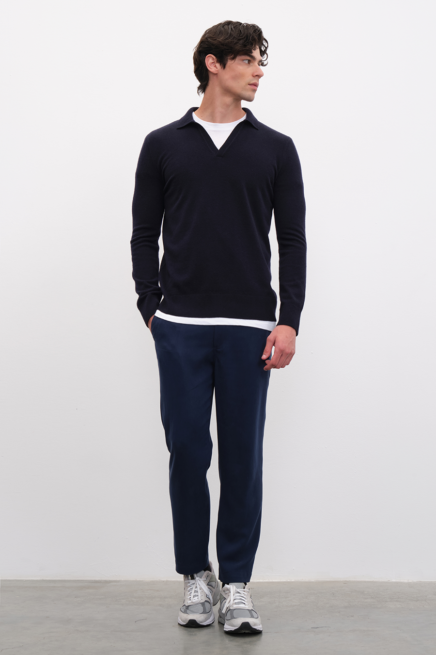Polo Yakalı Cashmere Merino Triko