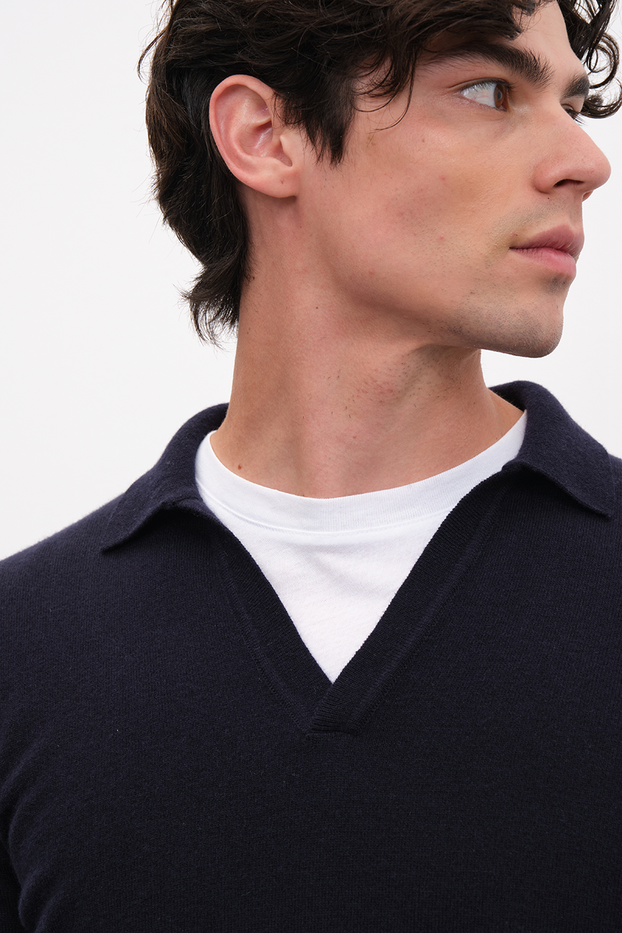 Polo Yakalı Cashmere Merino Triko