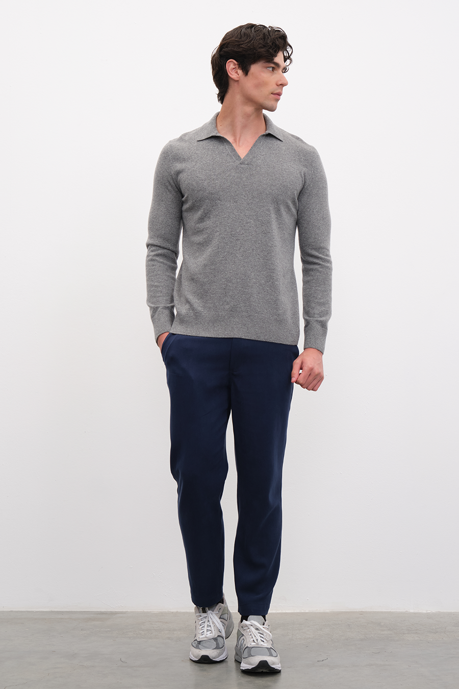 Polo Yakalı Cashmere Merino Triko