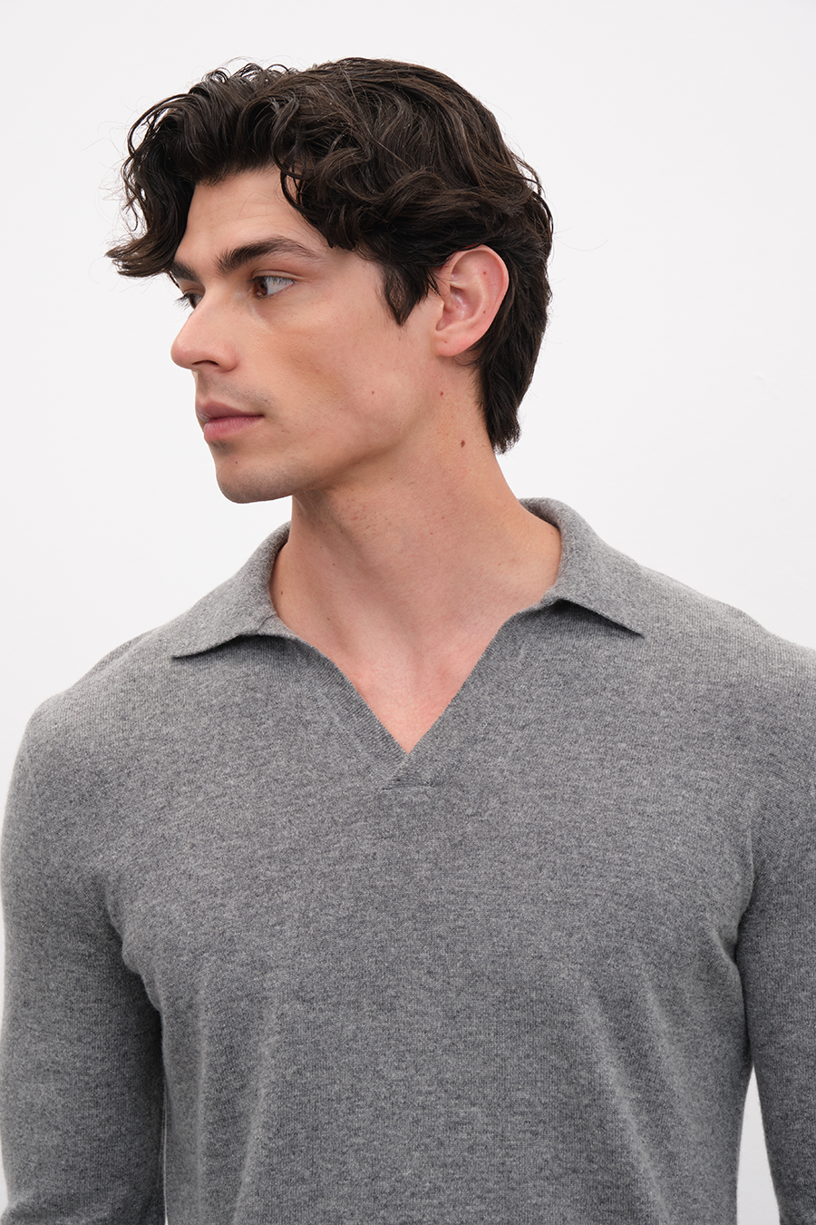Polo Yakalı Cashmere Merino Triko
