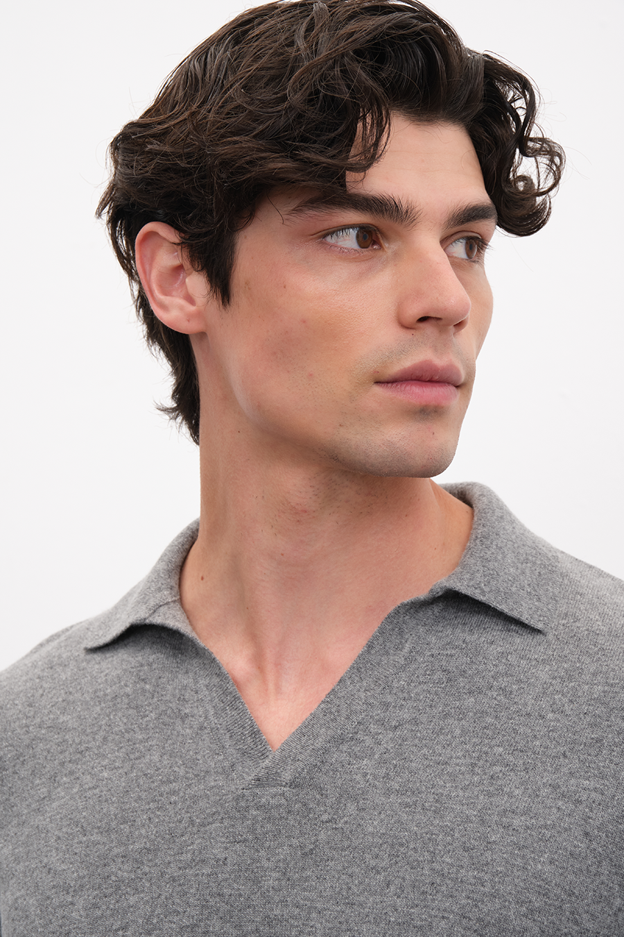Polo Yakalı Cashmere Merino Triko