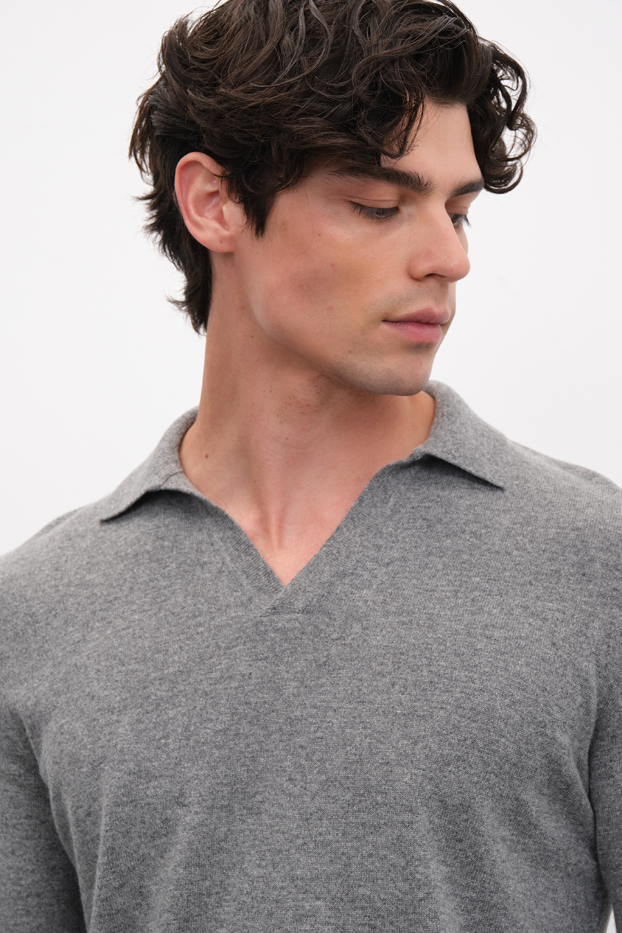 Polo Yakalı Cashmere Merino Triko