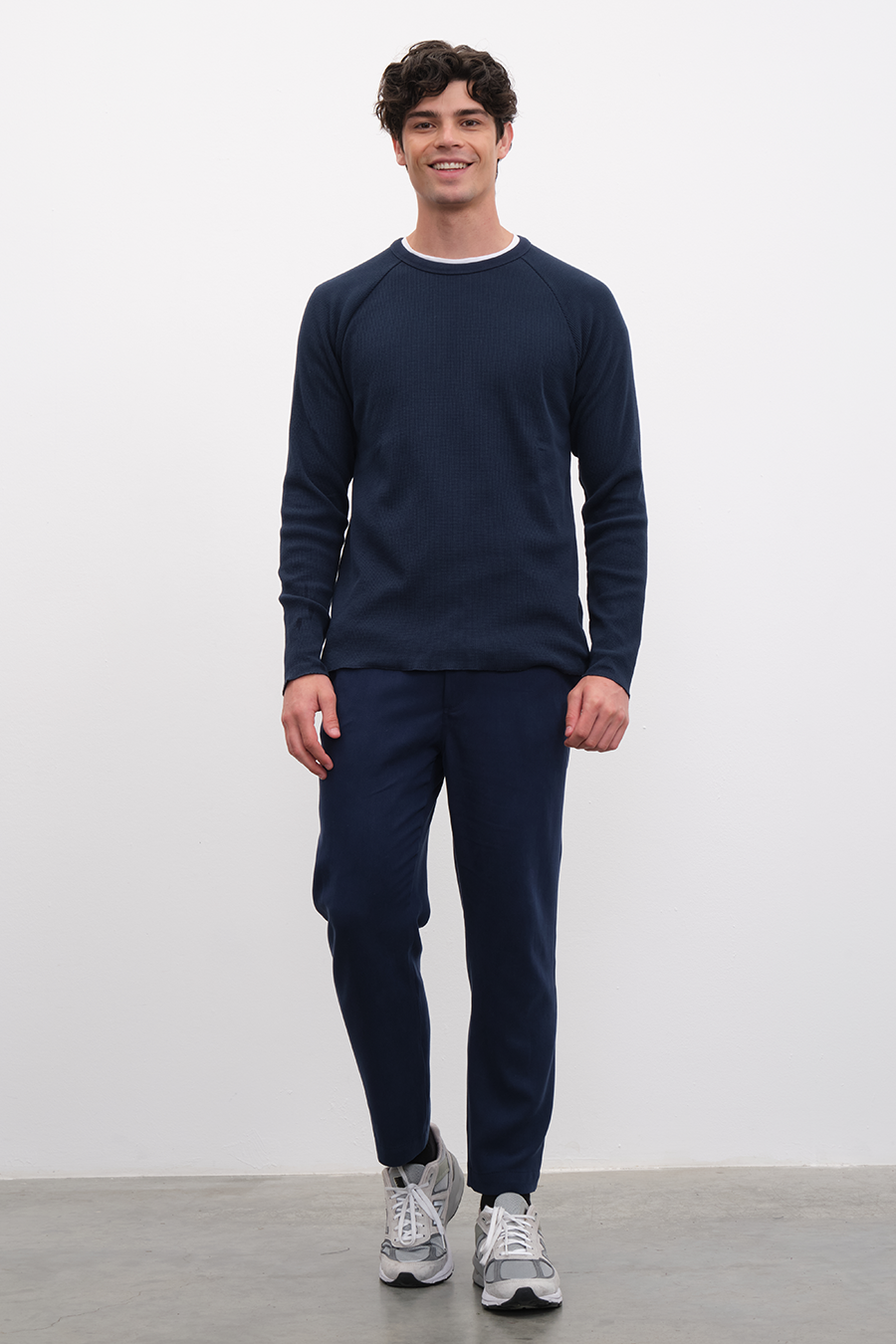 Waffle Cotton Reglan Kollu T-shirt/Sweatshirt