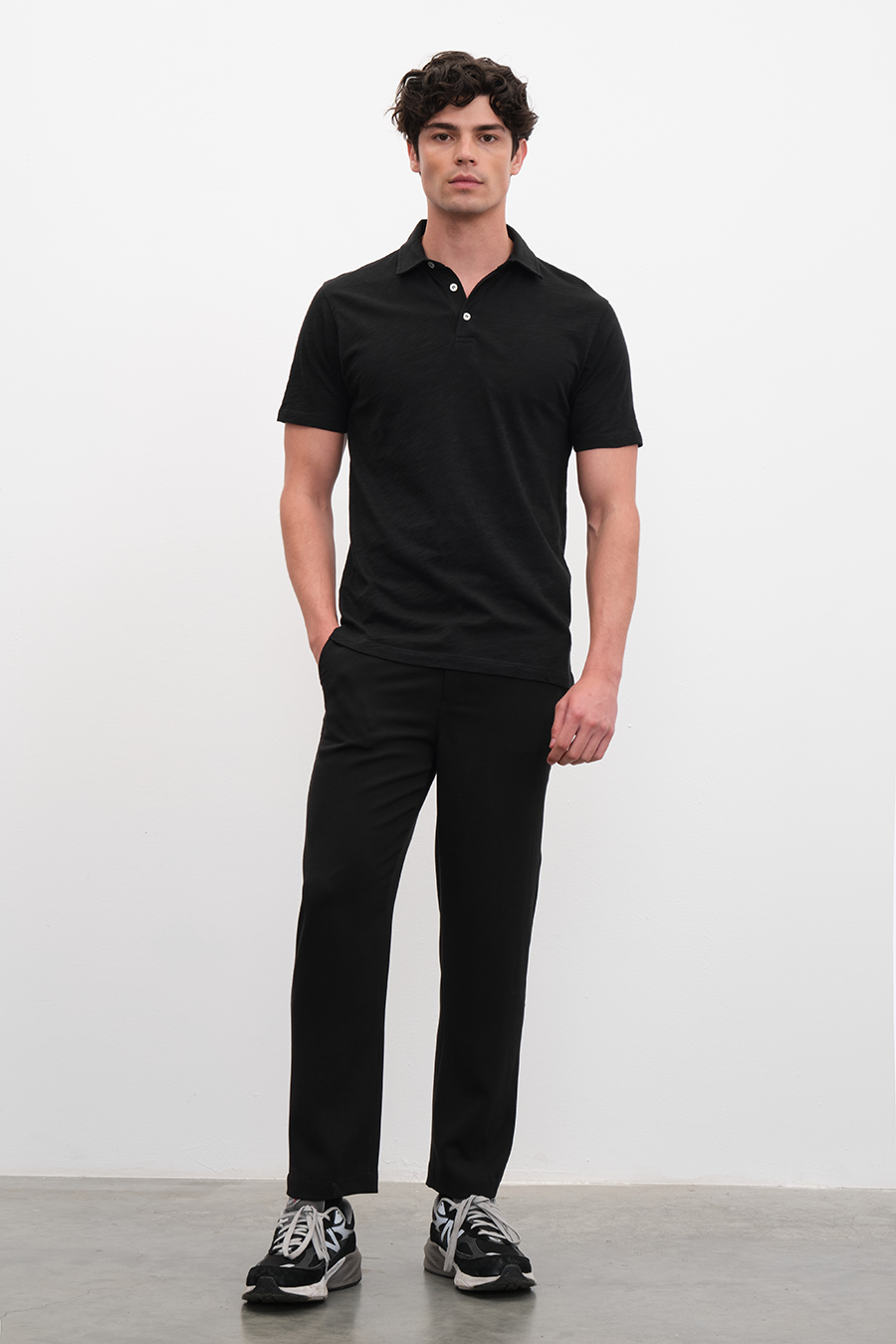 Polo Yakalı Flamlı Cotton T-shirt