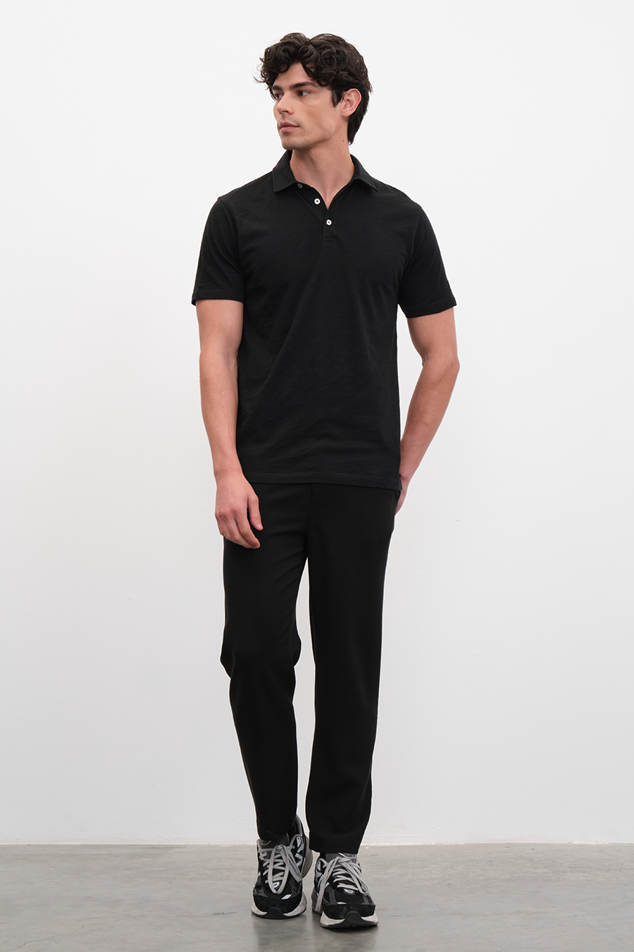 Polo Yakalı Flamlı Cotton T-shirt