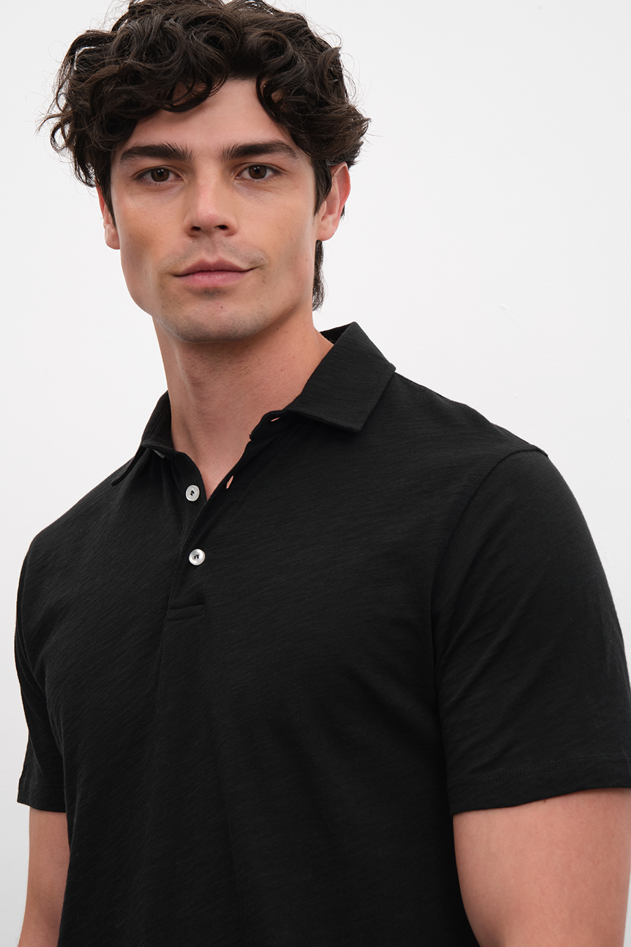 Polo Yakalı Flamlı Cotton T-shirt
