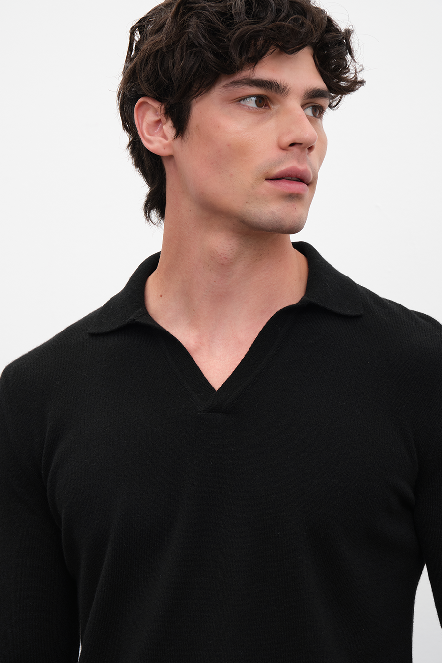 Polo Yakalı Cashmere Merino Triko