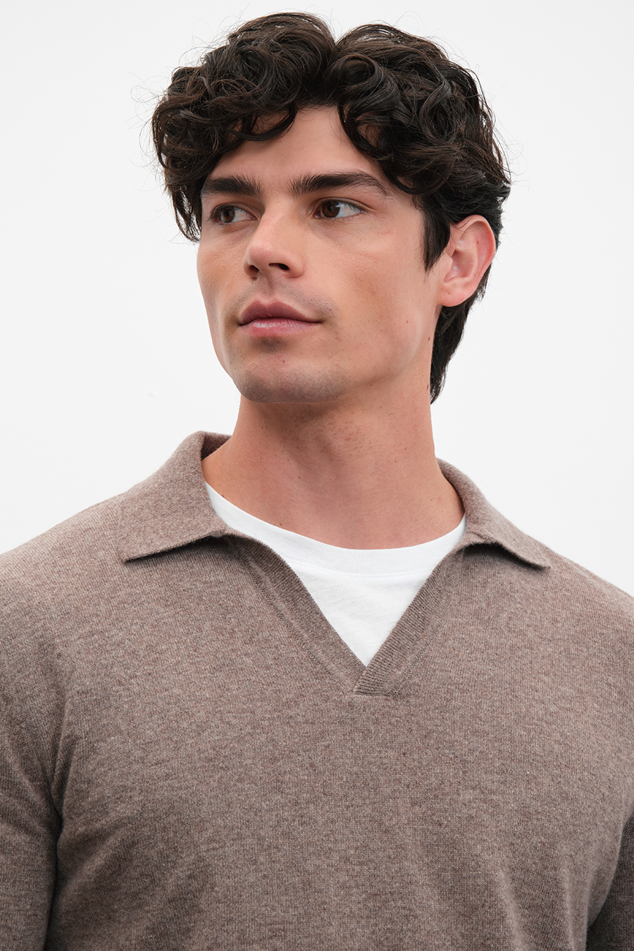 Polo Yakalı Cashmere Merino Triko