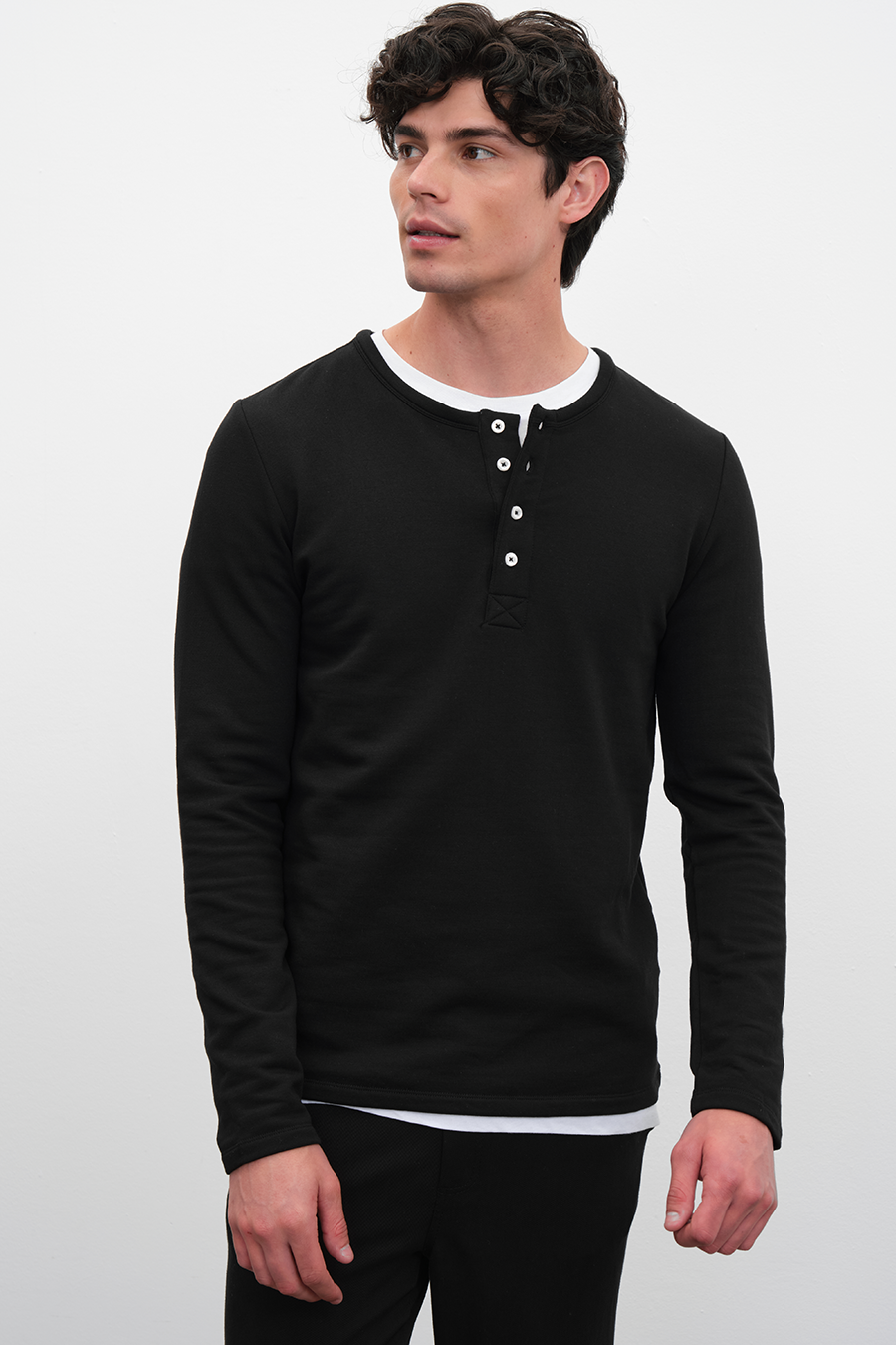 SuperSoft Modal Fleece Düğmeli Sweatshirt