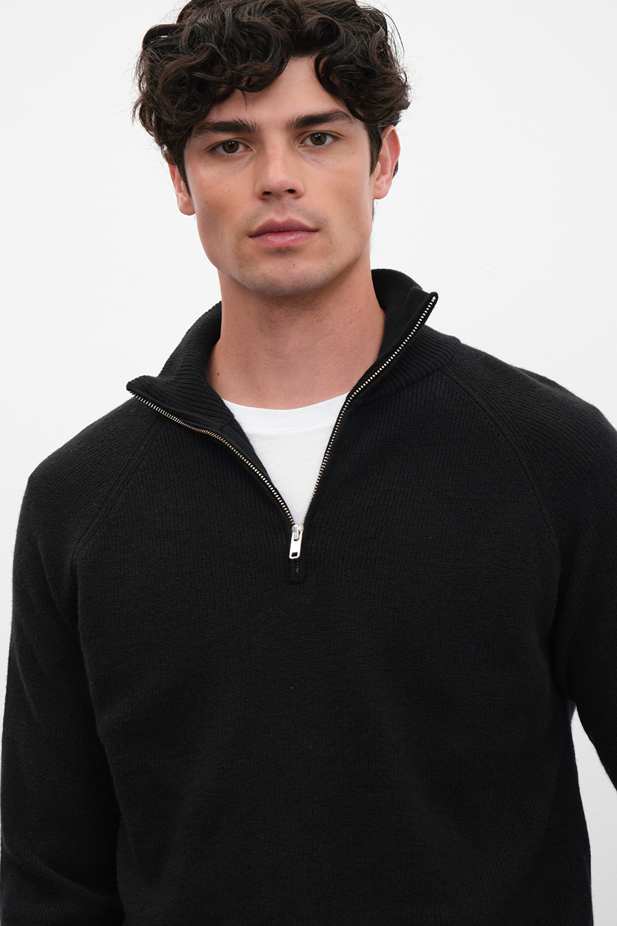 Yarım Fermuarlı Unisex Merino Triko