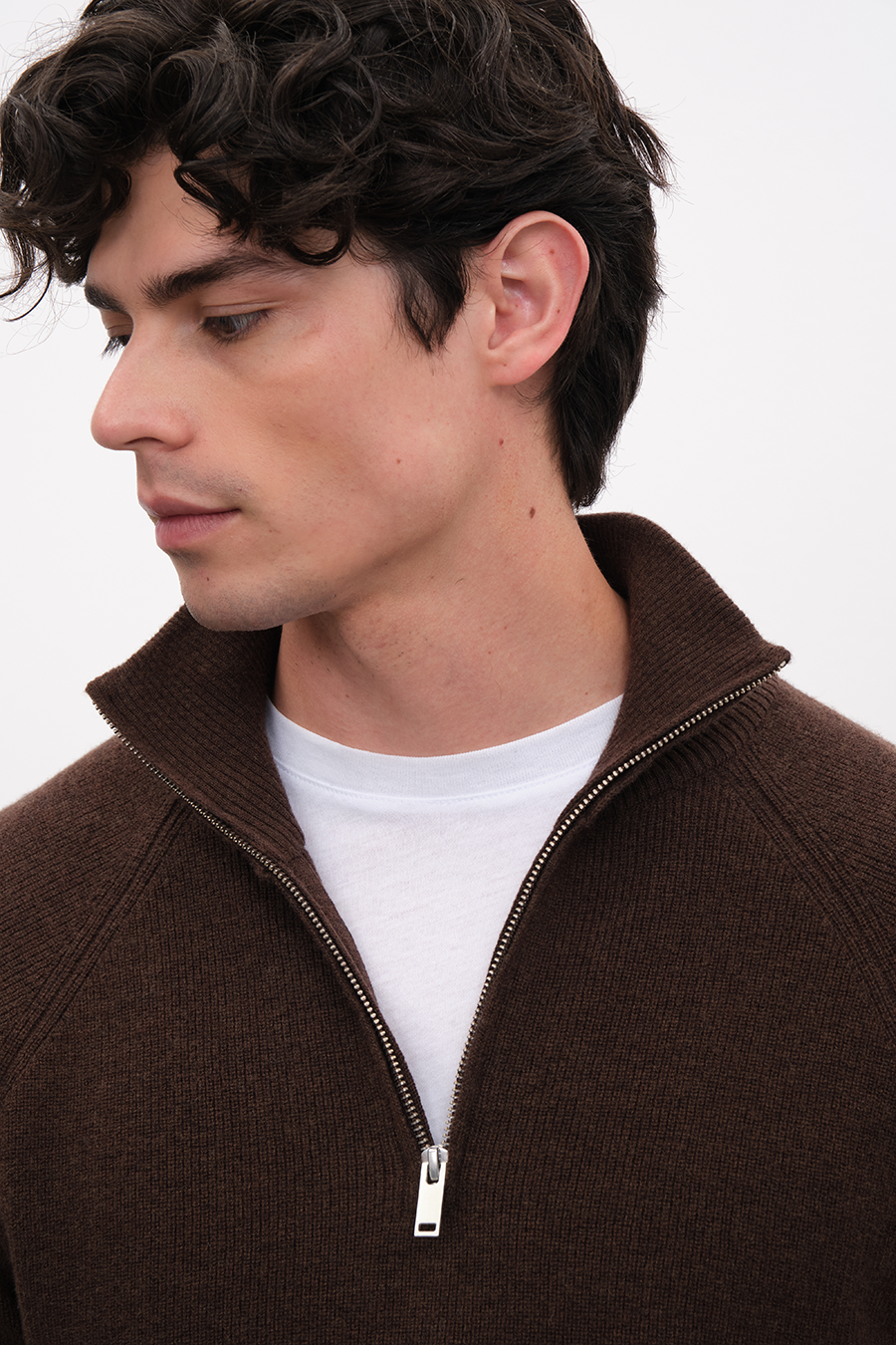 Yarım Fermuarlı Unisex Merino Triko