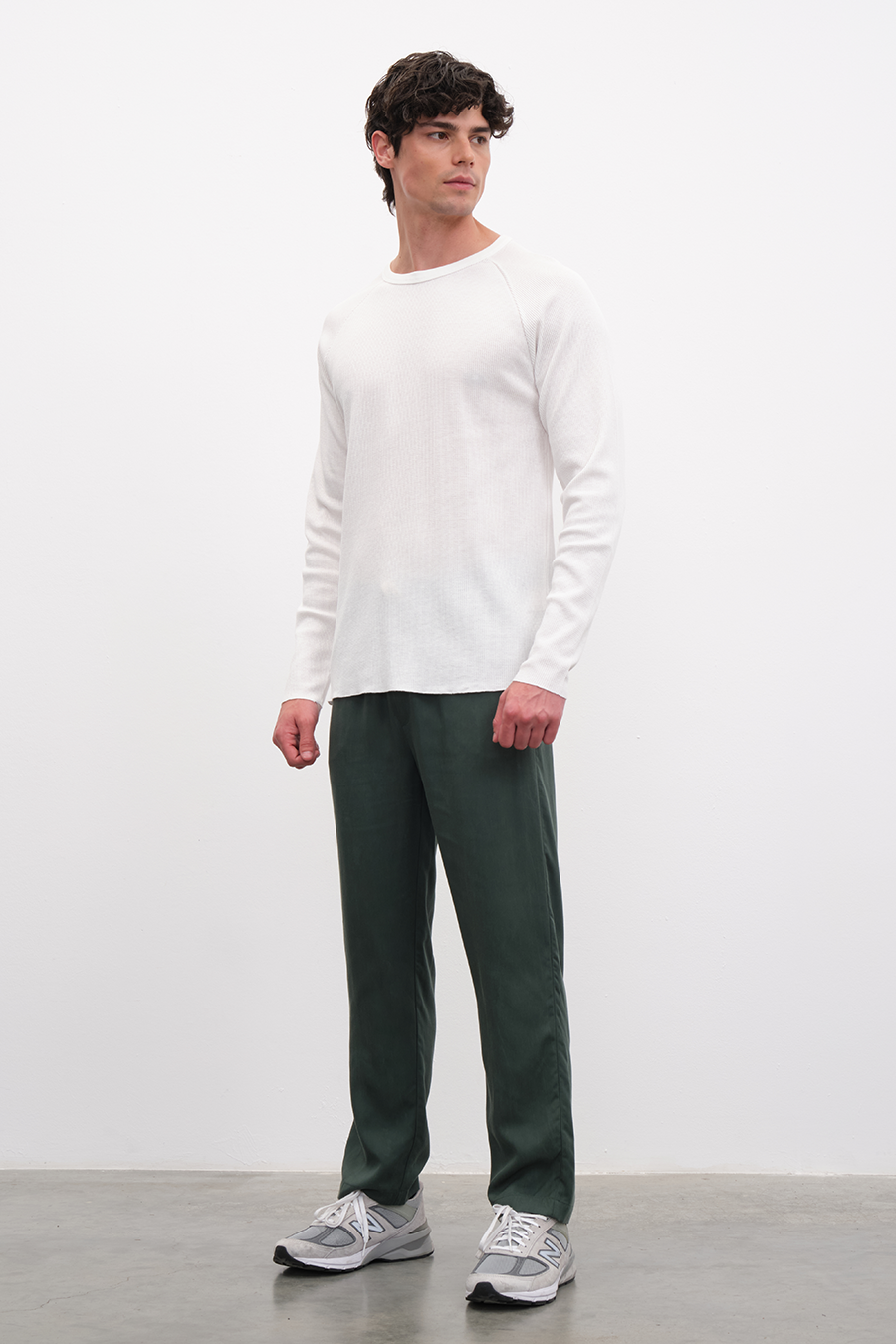 Waffle Cotton Reglan Kollu T-shirt/Sweatshirt