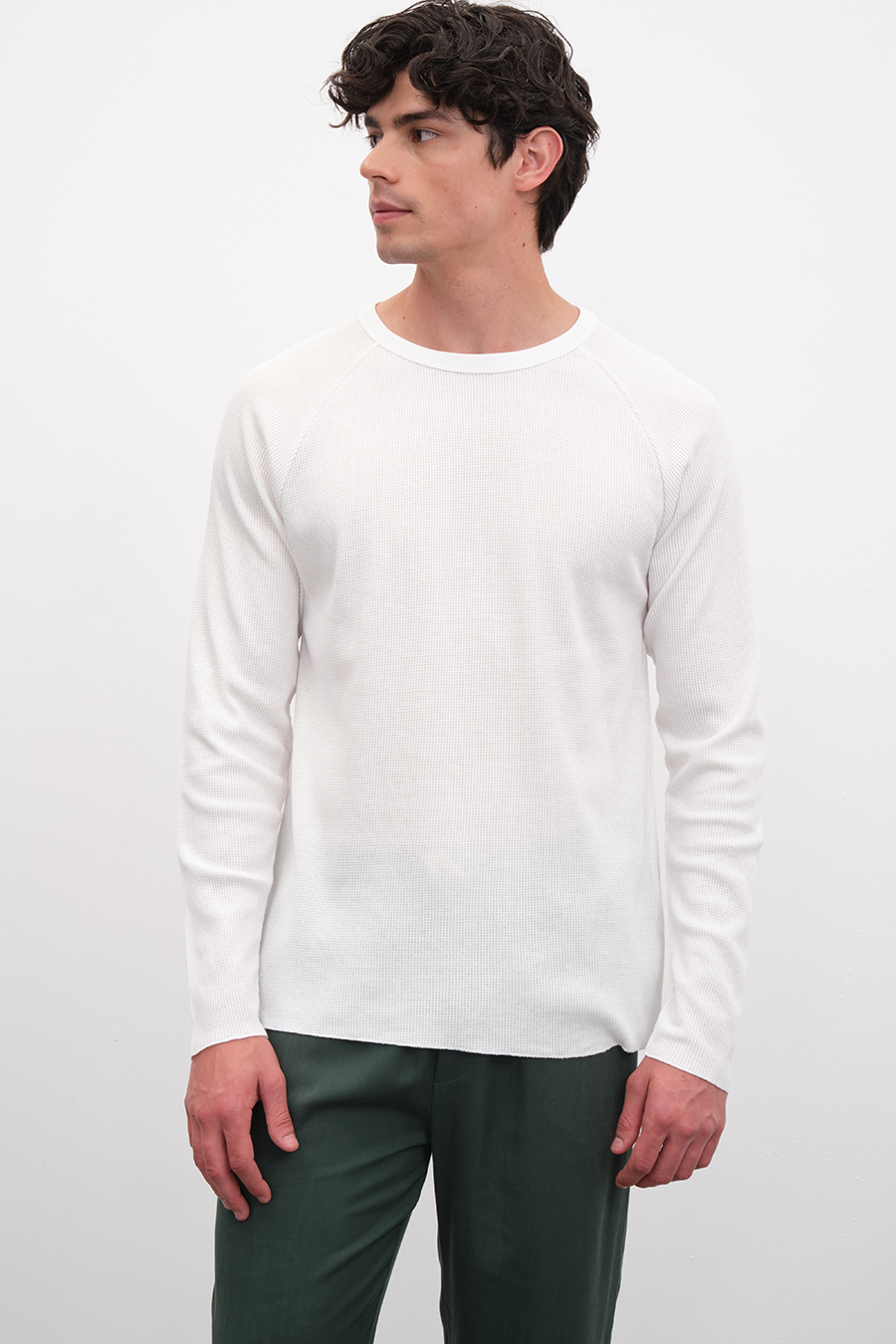 Waffle Cotton Reglan Kollu T-shirt/Sweatshirt