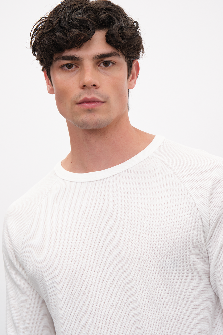 Waffle Cotton Reglan Kollu T-shirt/Sweatshirt