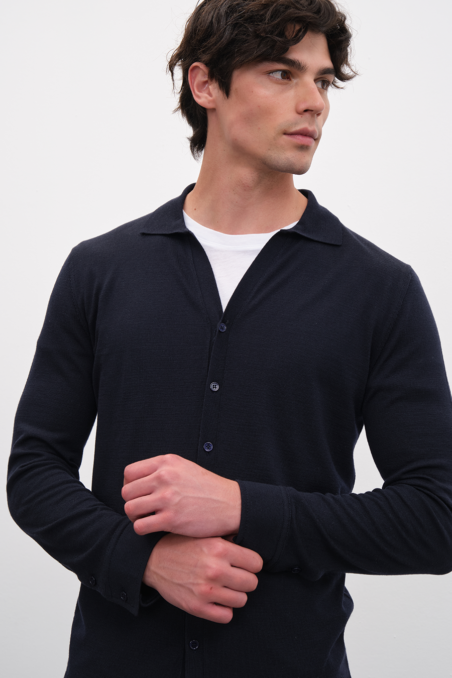 Unisex Cashmere Merino Gömlek Triko