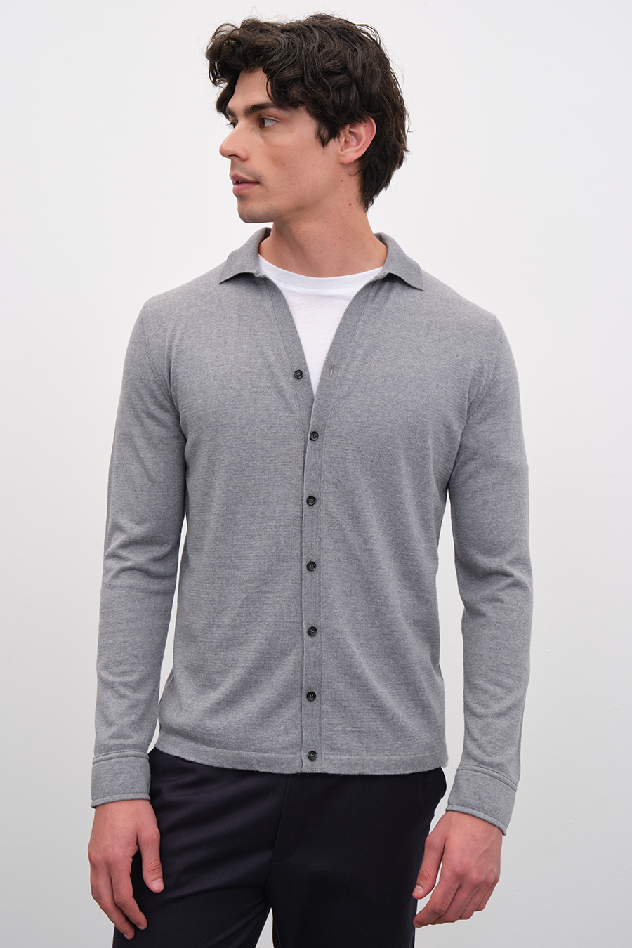 Unisex Cashmere Merino Gömlek Triko