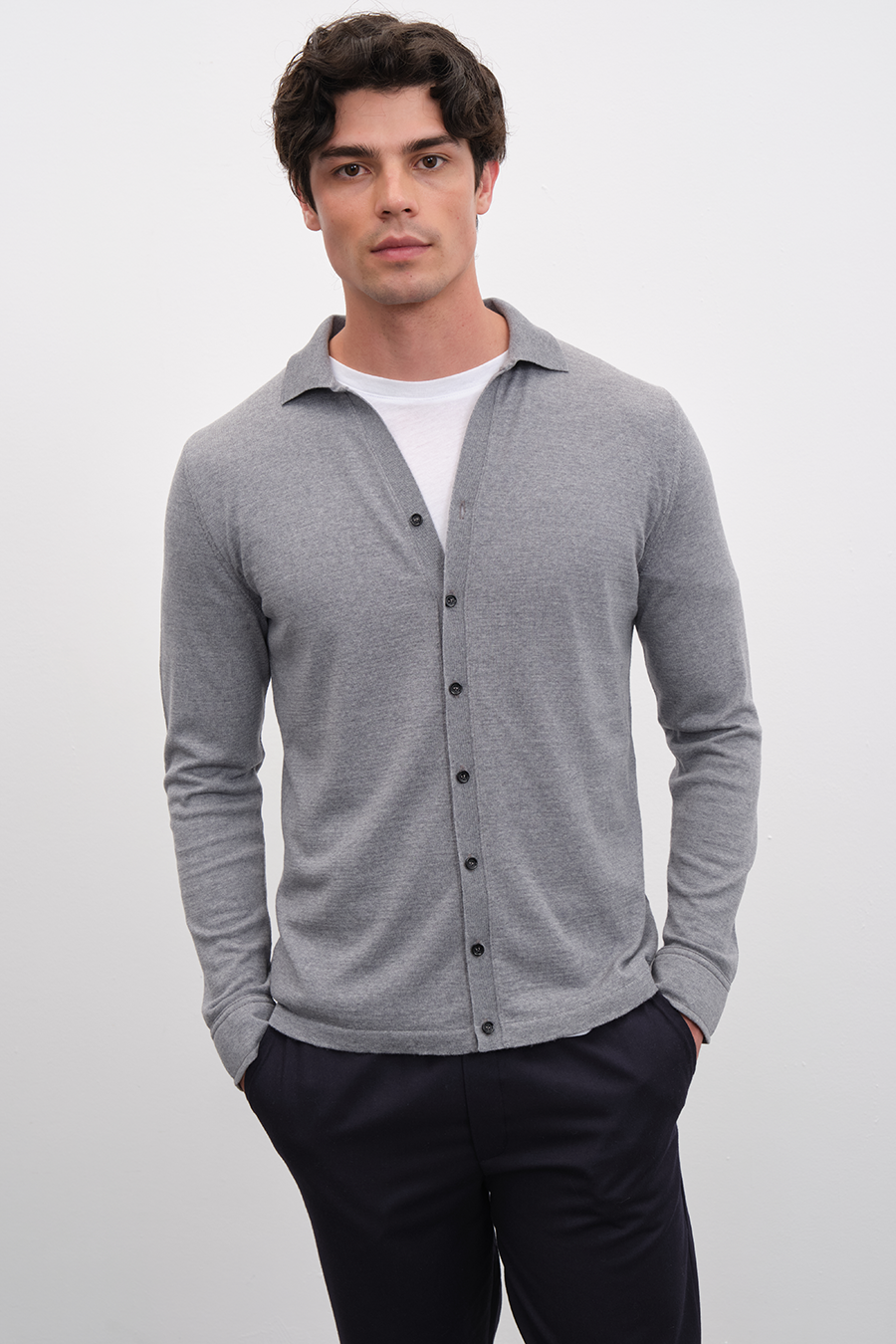 Unisex Cashmere Merino Gömlek Triko