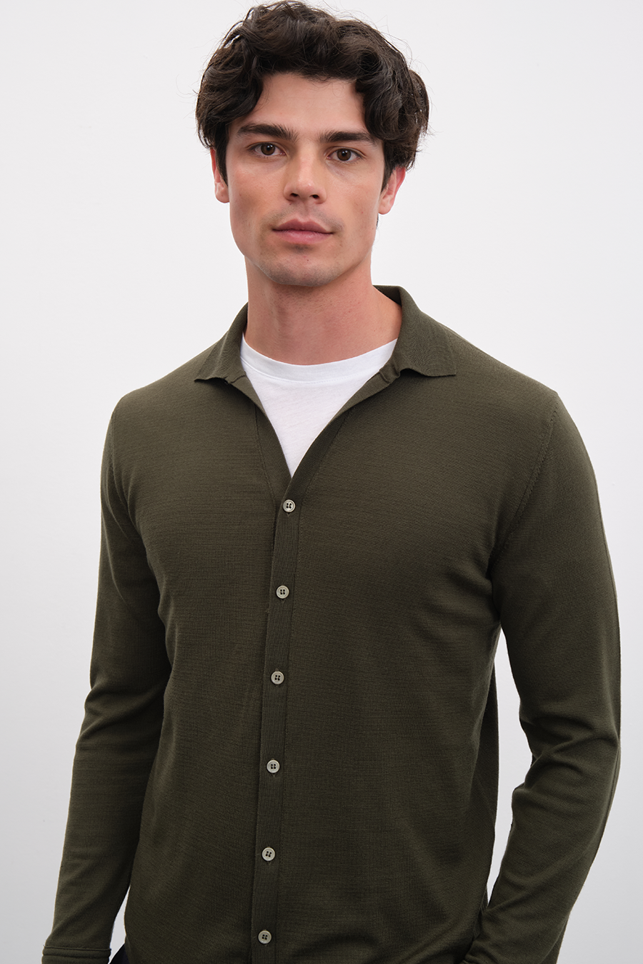 Unisex Cashmere Merino Gömlek Triko