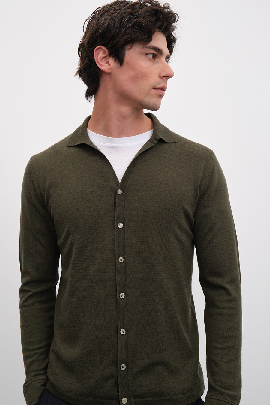 Unisex Cashmere Merino Gömlek Triko