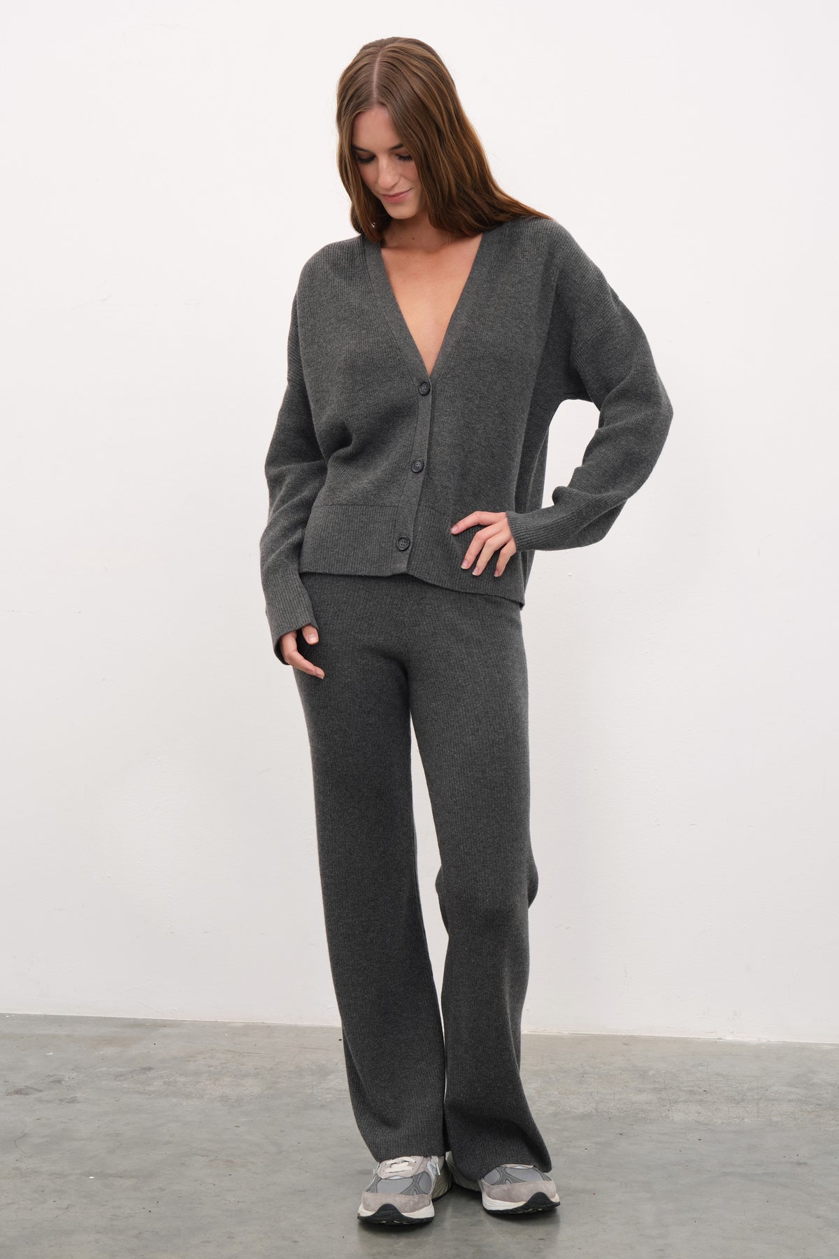 Selanik Örgülü Crop Merino Hırka
