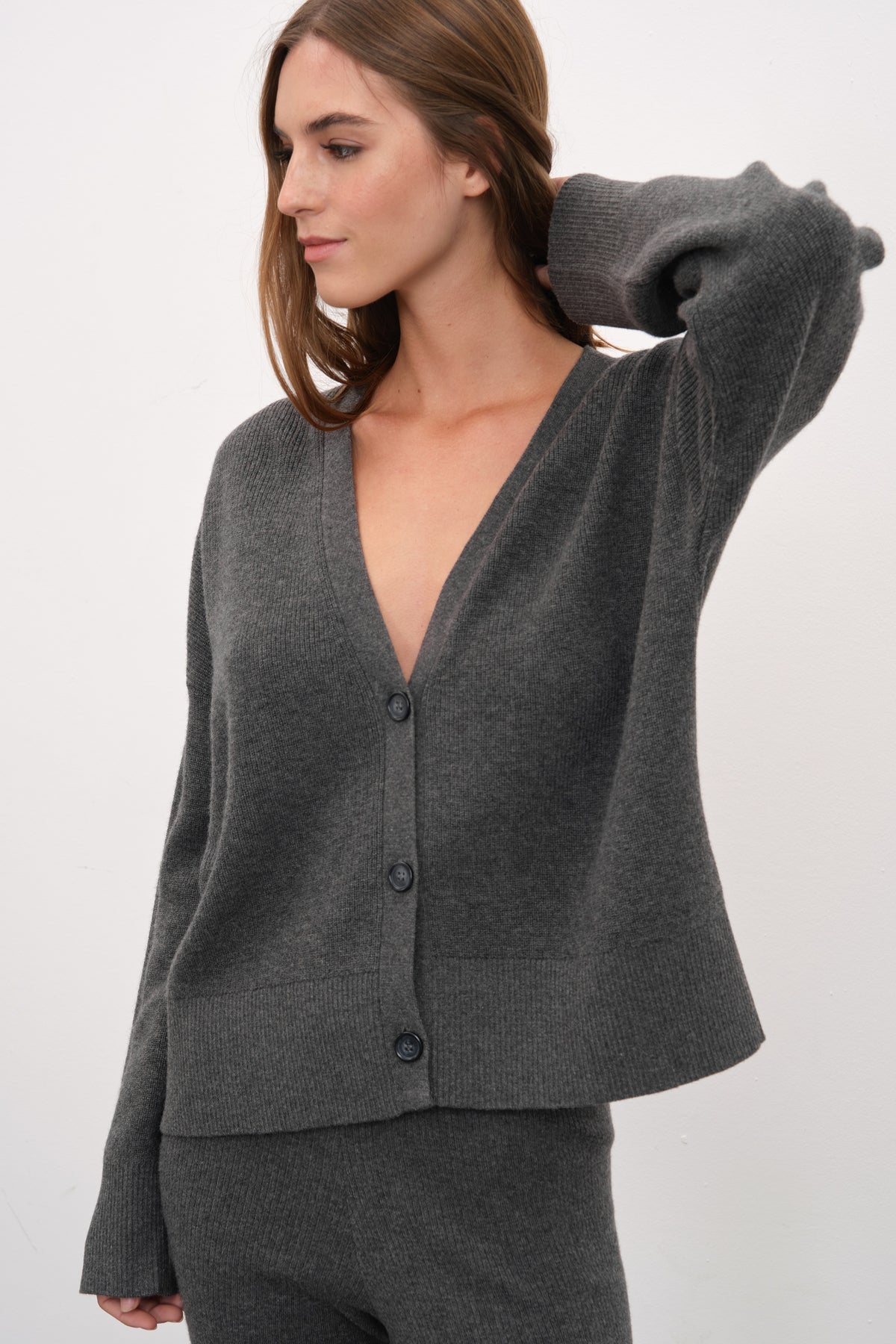 Selanik Örgülü Crop Merino Hırka