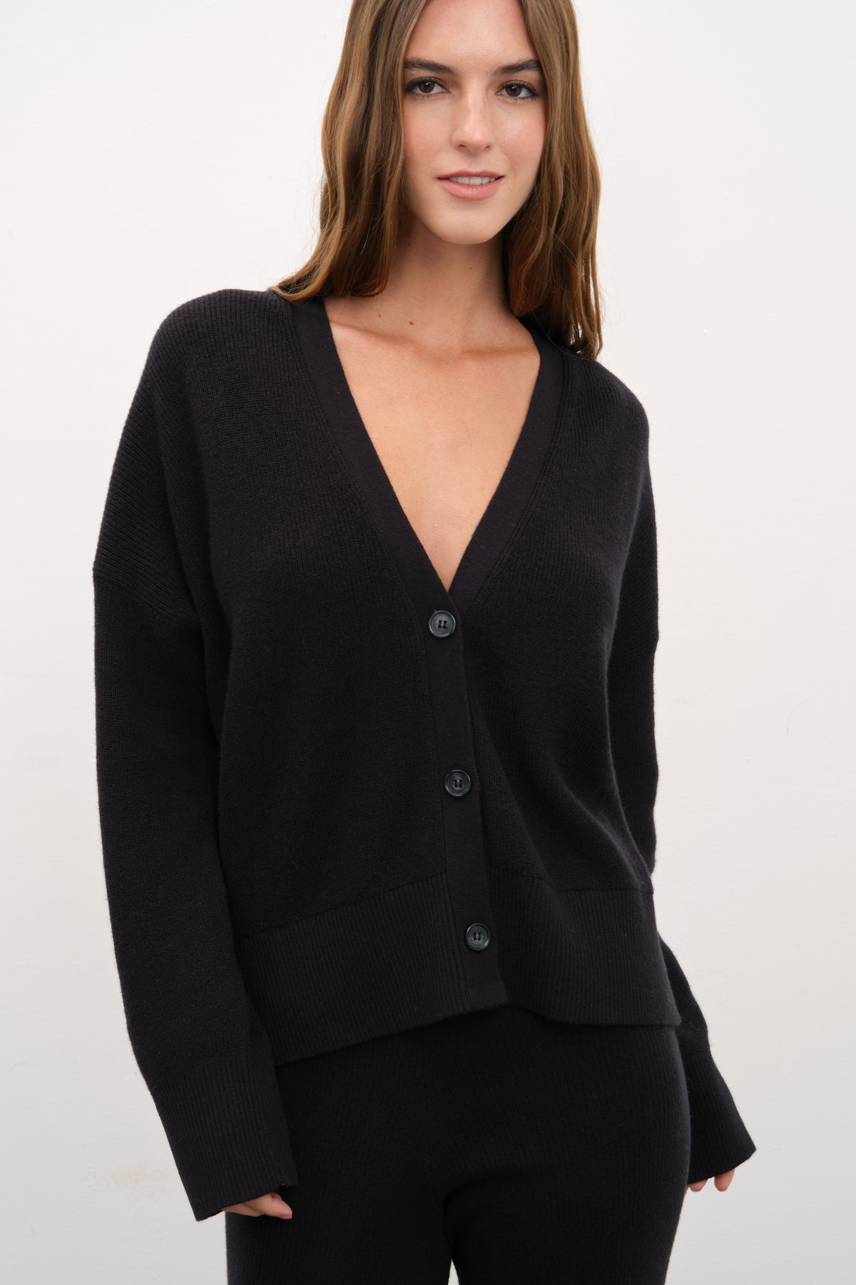 Selanik Örgülü Crop Merino Hırka
