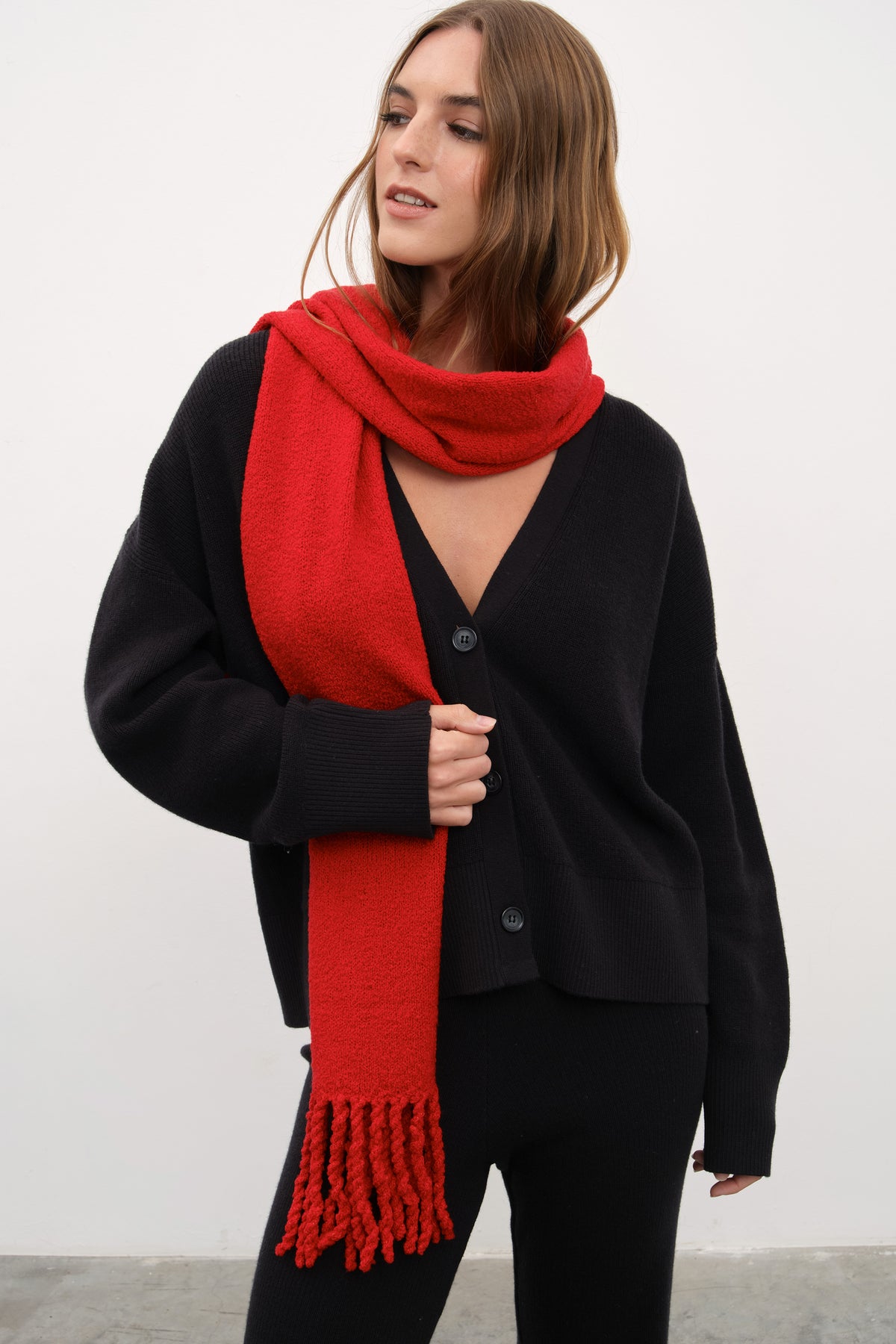 Selanik Örgülü Crop Merino Hırka