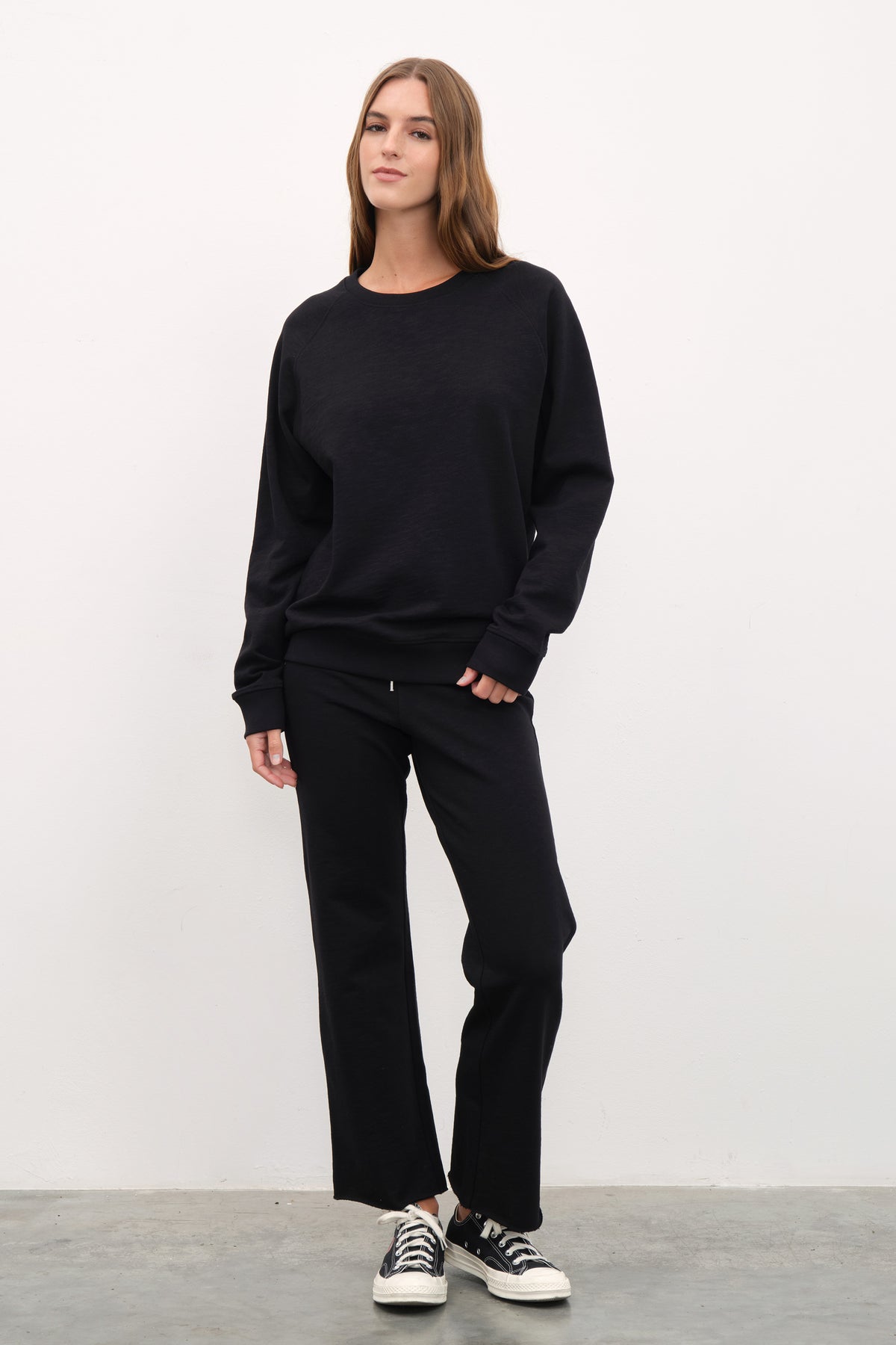 Reglan Kollu Flamlı Cotton Unisex Sweatshirt