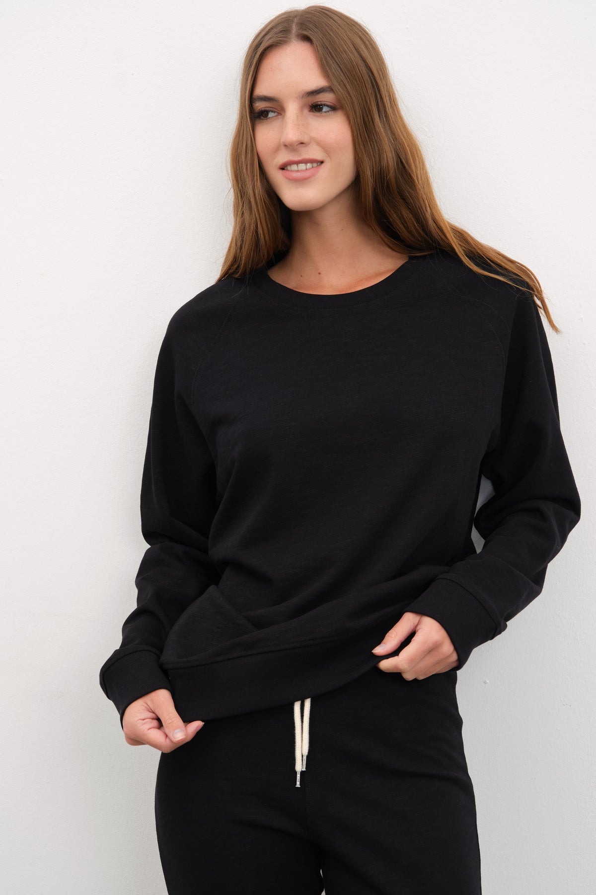 Reglan Kollu Flamlı Cotton Unisex Sweatshirt