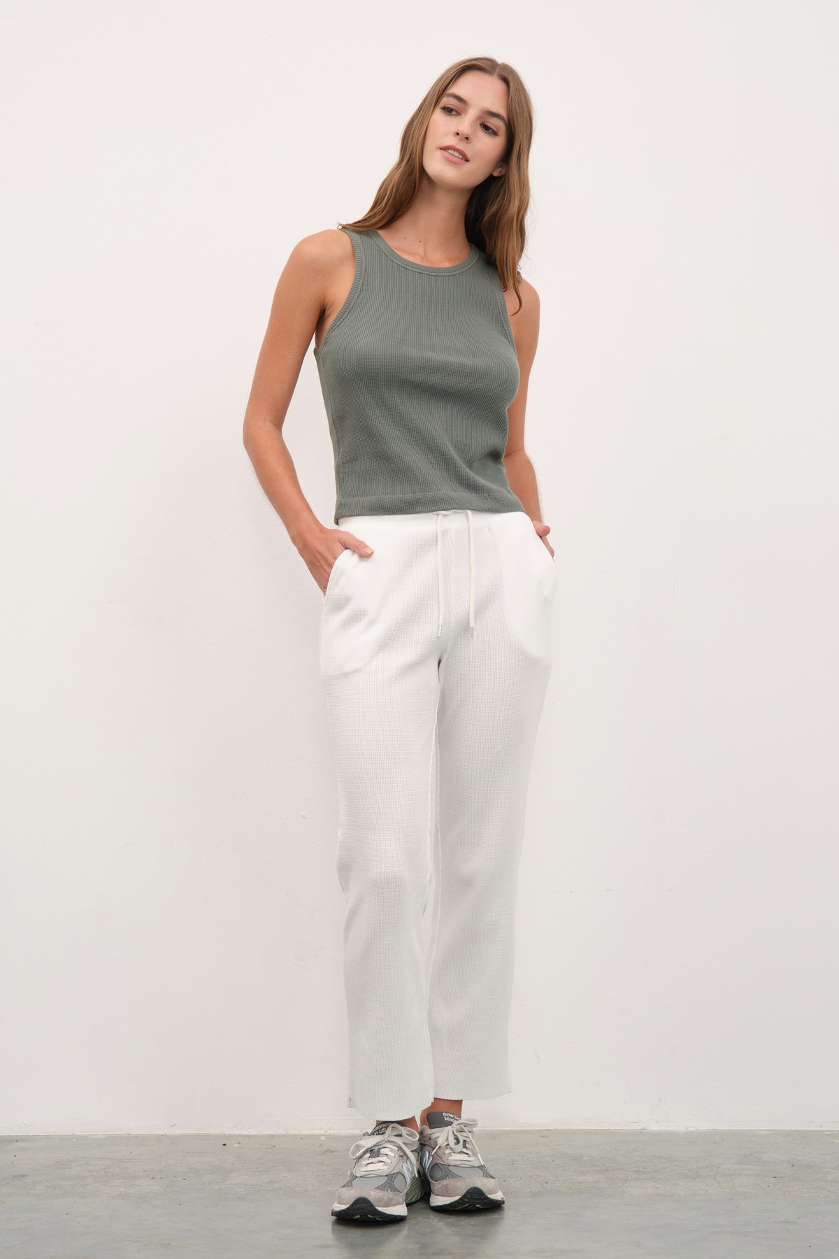 Waffle Cotton Crop Flare Eşofman Altı