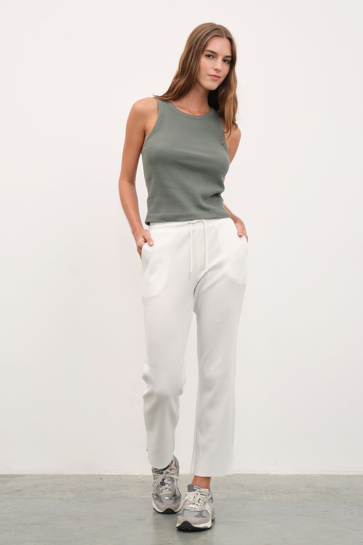 Waffle Cotton Crop Flare Eşofman Altı