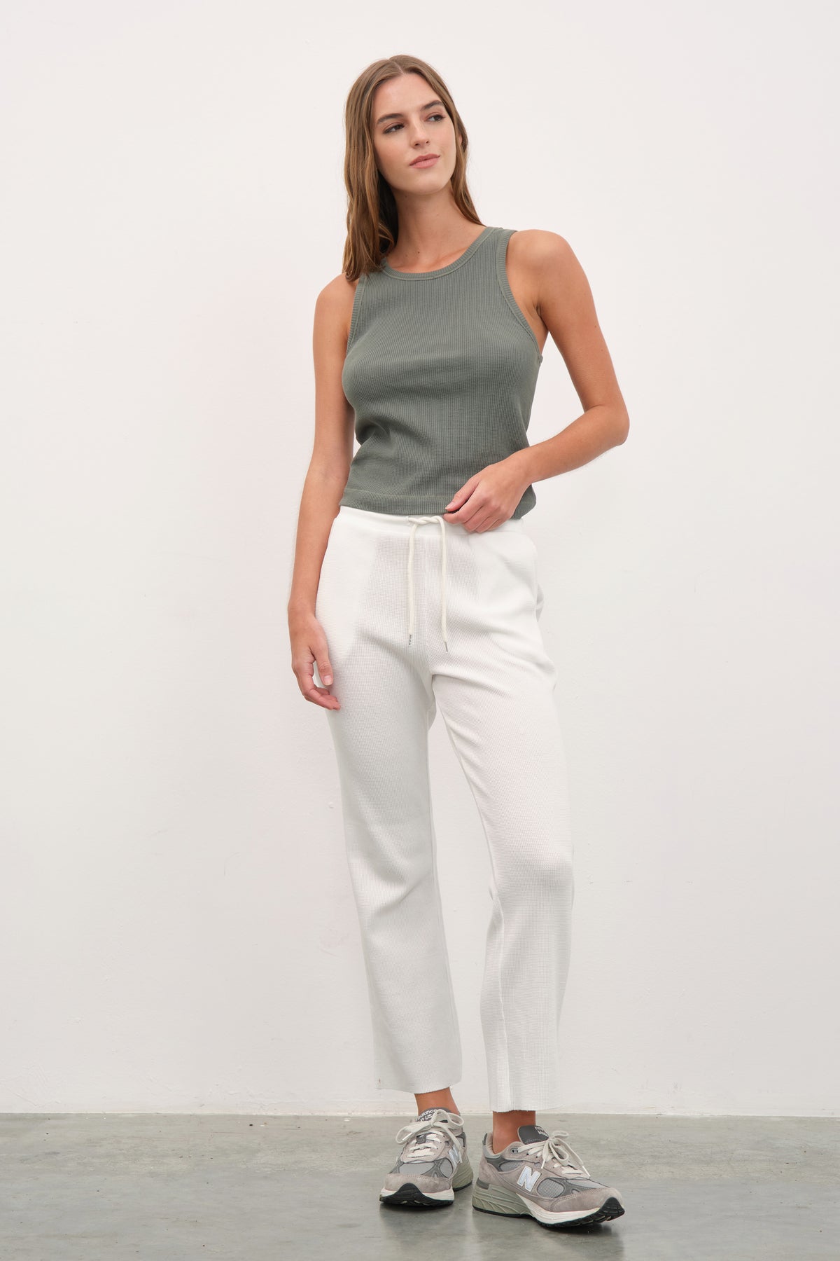 Waffle Cotton Crop Flare Eşofman Altı