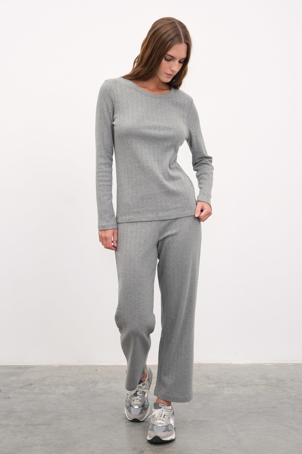 Pointelle Cotton Crop Flare Pantolon